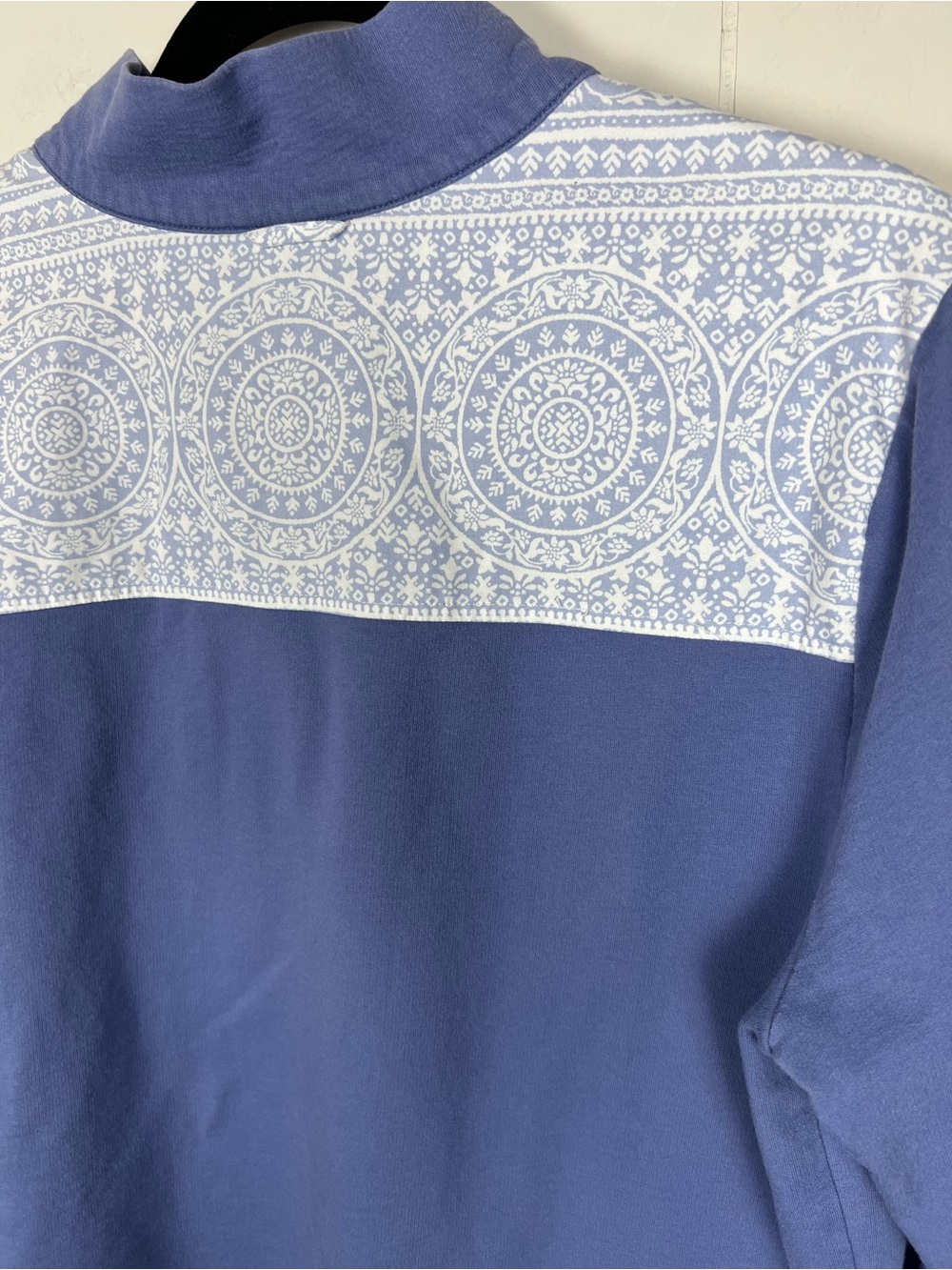 Brooks Brothers Pullover Cornflower Blue Patterned Accents Gold Snap Buttons - Picture 8 of 13